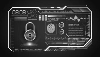 Modern HUD Technology Screen Background with padlock vector