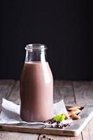 Homemade almond chocolate milk photo