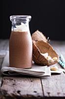 Healthy vegan chocolate coconut shake photo