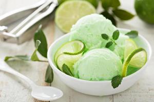 Green refreshing lime ice cream photo