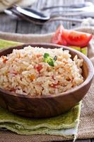 Rice with tomatoes and onions photo