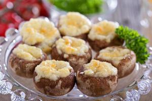 Stuffed mushrooms with garlic and cheese photo