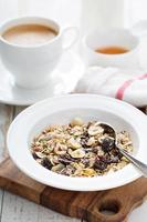 Muesli with nuts and dried fruits photo