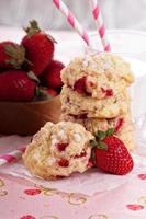 Shortcake cookies with strawberries photo