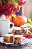 Pumpkin and carrot cake with cream cheese photo