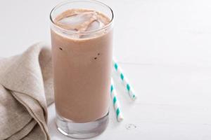 Cold chocolate milkshake photo