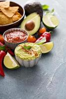 Mexican cuisine ingredients and guacamole photo