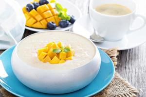 Coconut mango rice pudding photo