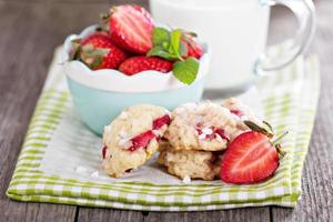 Shortcake cookies with strawberries photo