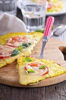 Healthy pizza on cauliflower crust photo