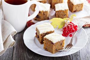 Pumpkin and carrot cake with cream cheese photo