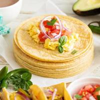 Stack of corn tortillas photo