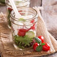 Salad in mason jars photo