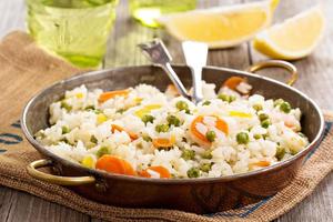 Rice with vegetables photo