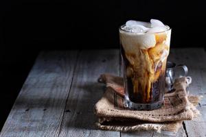 Iced coffee in a tall glass photo