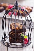Brownies with peanut butter in a cage photo