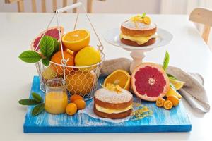 Citrus Victoria Sponge Cake with Lemon Curd photo