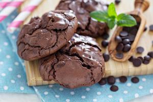 Chocolate cookies i a bowl photo