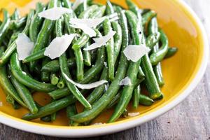 Sauteed green beans on big plate photo