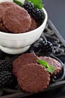 Chocolate cookies with coffee photo