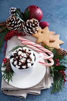 Christmas hot chocolate with ornaments photo