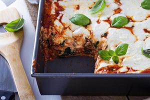 Spinach, ricotta and bacon lasagna photo