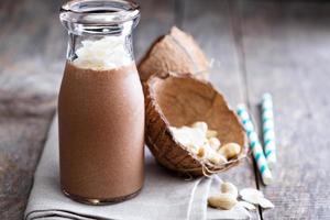 Healthy vegan chocolate coconut shake photo