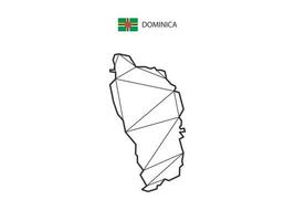 estilo de mapa de triángulos de mosaico de dominica aislado en un fondo blanco. diseño abstracto para vectores. vector