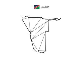 Mosaic triangles map style of Namibia isolated on a white background. Abstract design for vector. vector