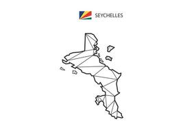 mosaico triángulos mapa estilo de seychelles aislado sobre un fondo blanco. diseño abstracto para vectores. vector