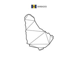 estilo de mapa de triángulos de mosaico de barbados aislado en un fondo blanco. diseño abstracto para vectores. vector