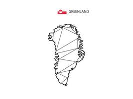 Mosaic triangles map style of Greenland isolated on a white background. Abstract design for vector. vector