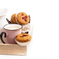 Muffins with coffee for breakfast photo