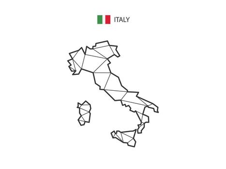 Mosaic triangles map style of Italy isolated on a white background. Abstract design for vector. vector