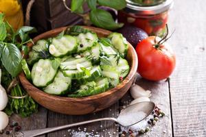 Homemade pickled cucumbers photo