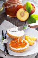 Vanilla peach jam on bread photo