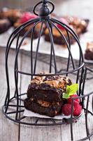 Brownies with peanut butter in a cage photo