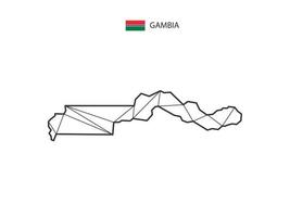 Mosaic triangles map style of Gambia isolated on a white background. Abstract design for vector. vector