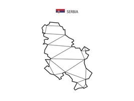 estilo de mapa de triángulos de mosaico de serbia aislado sobre un fondo blanco. diseño abstracto para vectores. vector