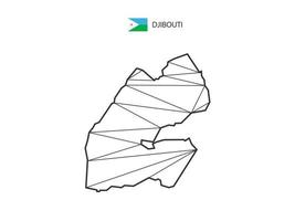 Mosaic triangles map style of Djibouti isolated on a white background. Abstract design for vector. vector
