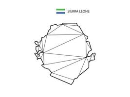 estilo de mapa de triángulos de mosaico de sierra leona aislado en un fondo blanco. diseño abstracto para vectores. vector