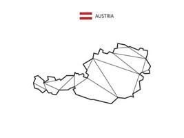 mosaico triángulos mapa estilo de austria aislado sobre un fondo blanco. diseño abstracto para vectores. vector