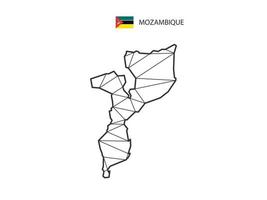 Mosaic triangles map style of Mozambique isolated on a white background. Abstract design for vector. vector