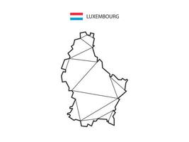 Mosaic triangles map style of Luxembourg isolated on a white background. Abstract design for vector. vector