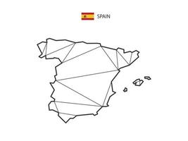 estilo de mapa de triángulos de mosaico de españa aislado en un fondo blanco. diseño abstracto para vectores. vector