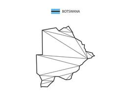 Mosaic triangles map style of Botswana isolated on a white background. Abstract design for vector. vector