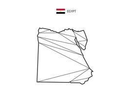 Mosaic triangles map style of Egypt isolated on a white background. Abstract design for vector. vector