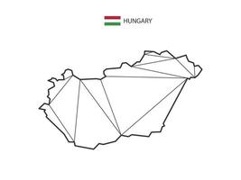 Mosaic triangles map style of Hungary isolated on a white background. Abstract design for vector. vector