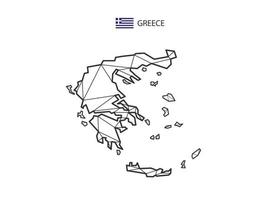 Mosaic triangles map style of Greece isolated on a white background. Abstract design for vector. vector