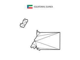 Mosaic triangles map style of Equatorial Guinea isolated on a white background. Abstract design for vector. vector